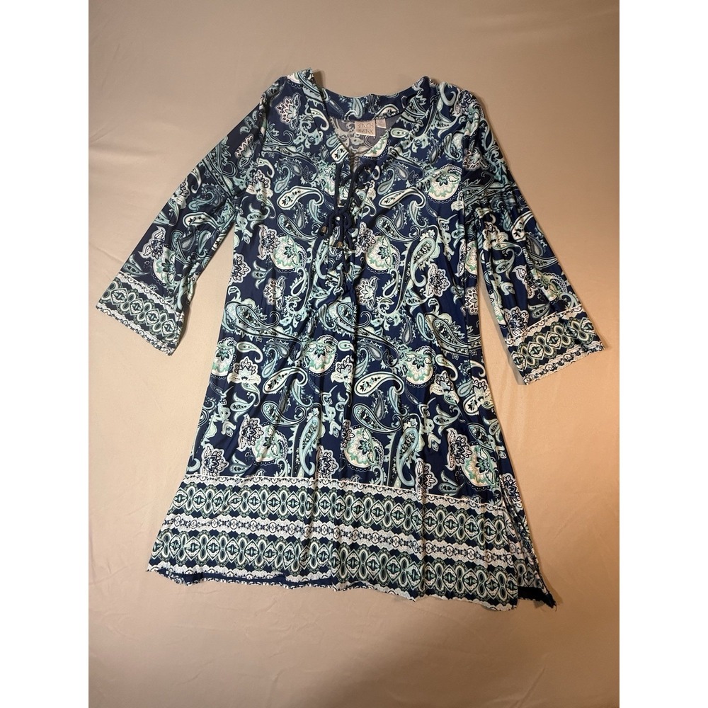 Ladies Beach break Swim Cover Up Paisley Blue Green Size M